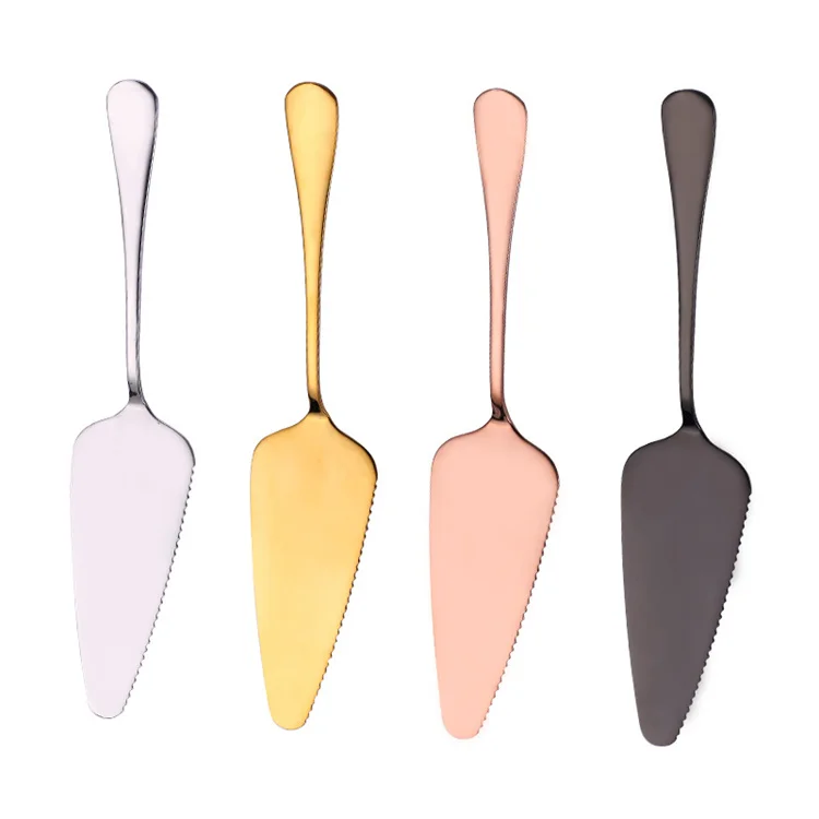 Colorful Stainless Steel Cake Server Serrated Edge Blade Cutter Pizza Shovel Custom logo Baking Tool Cheese Shovel Cake Knife