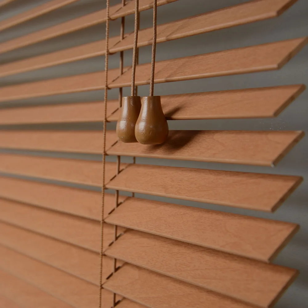 Retractable Zip Screen Indoor Curtain and Windproof Outdoor Blinds Wooden Shades