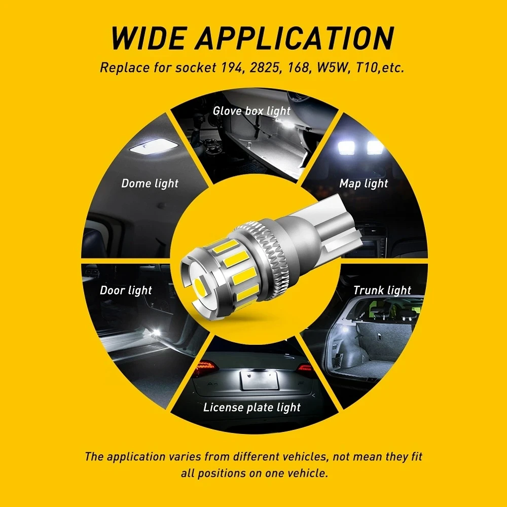 Светодиодные лампы W5W T10 светодиодные Canbus 4014 3020 SMD для автомобильной парковки подсветка внутренней карты Купольные огни 12 В белая автомобильная лампа 6500 К