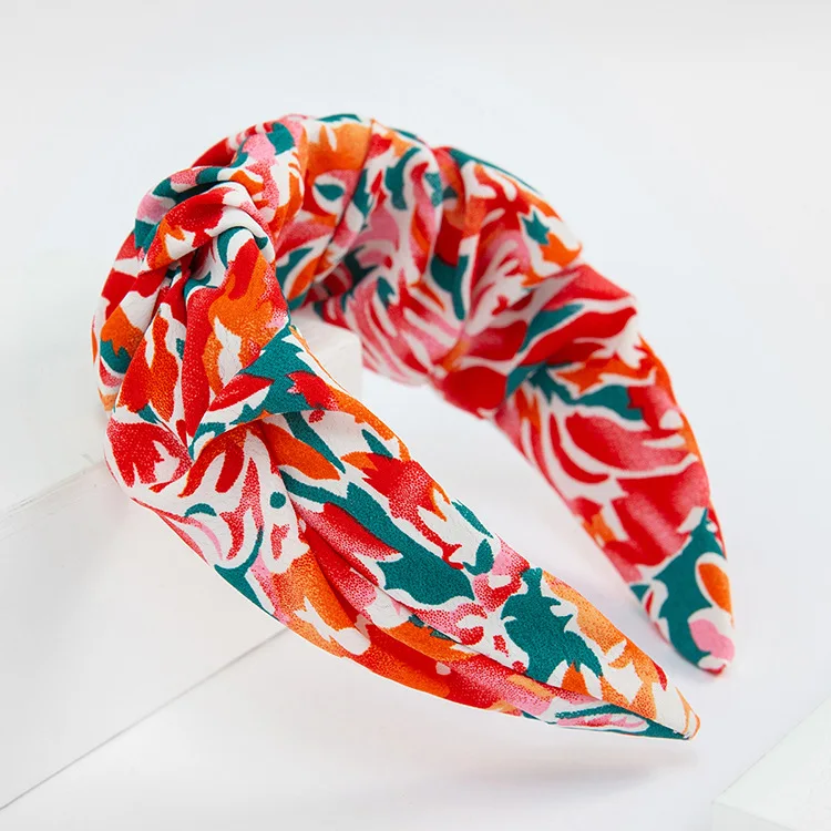 2022 New Arrivals Spring Summer Holiday Red Floral Headbands for women hair decoration custom