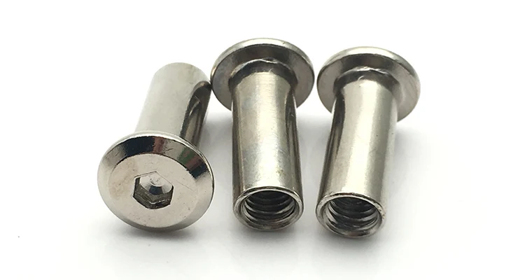 Stainless steel 304 countersunk flat head hex socket furniture screw sleeve barrel nut