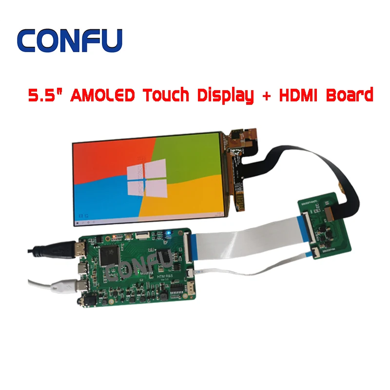 Емкостный сенсорный экран CONFU 5 дюйма 1080x1920 FHD AMOLED плата HDMII для Linux Android SBC Raspberry Pi Zero 3