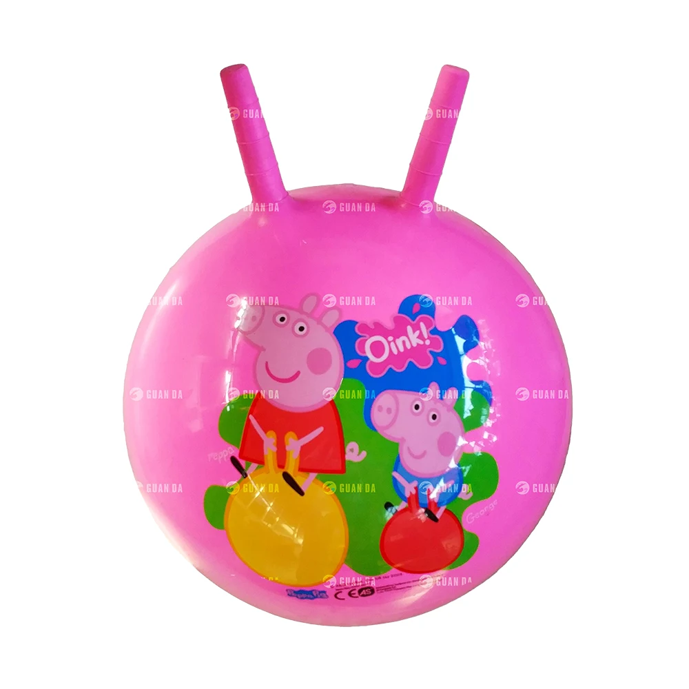 Professional china supplier printing hopper ball with handle 20cm jumping ball