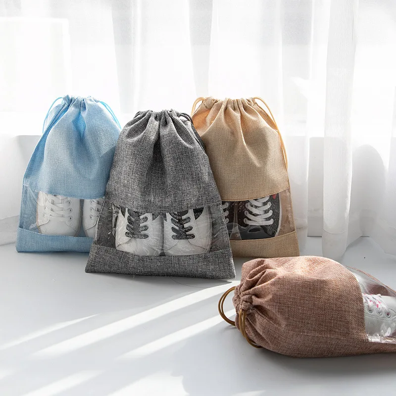 Low Moq Custom Logo Printed Non-woven Draw String Promotion Durable Polypropylene Non Woven Drawstring Shoe Pouch Dust Bag