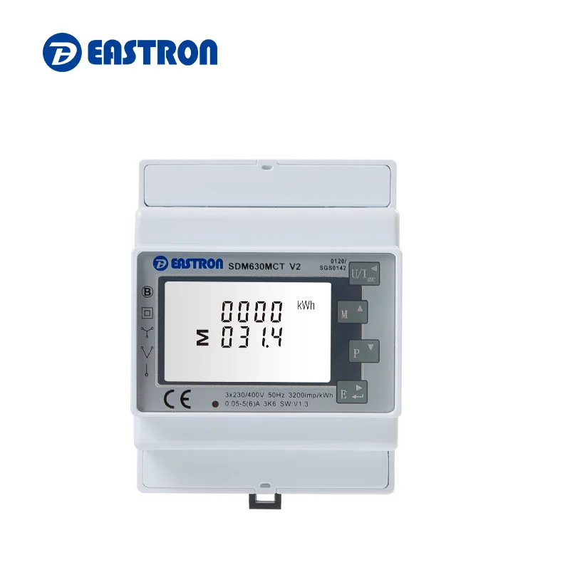 SDM630MCT V2 LCD Display 3 phase 4 Wire Modbus CT Connected Energy Meter for Solar PV