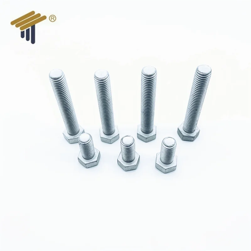 White Blue white yellow zinc plated hex head bolts galvanized hex bolt