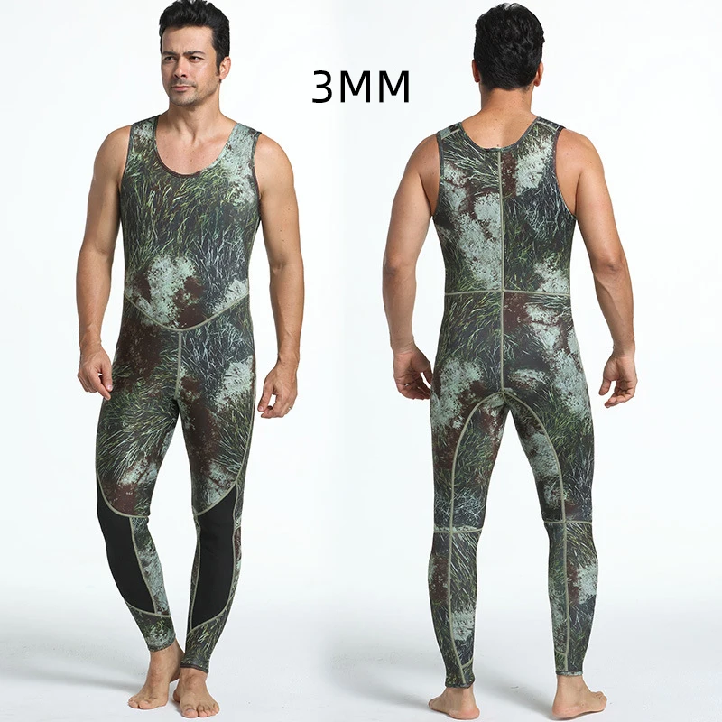 5MM Men Front Zipper Diving Suit with Hood Neoprene Underwater Kitesurf Surfing Spearfishing Pants Clothes Wet Suit