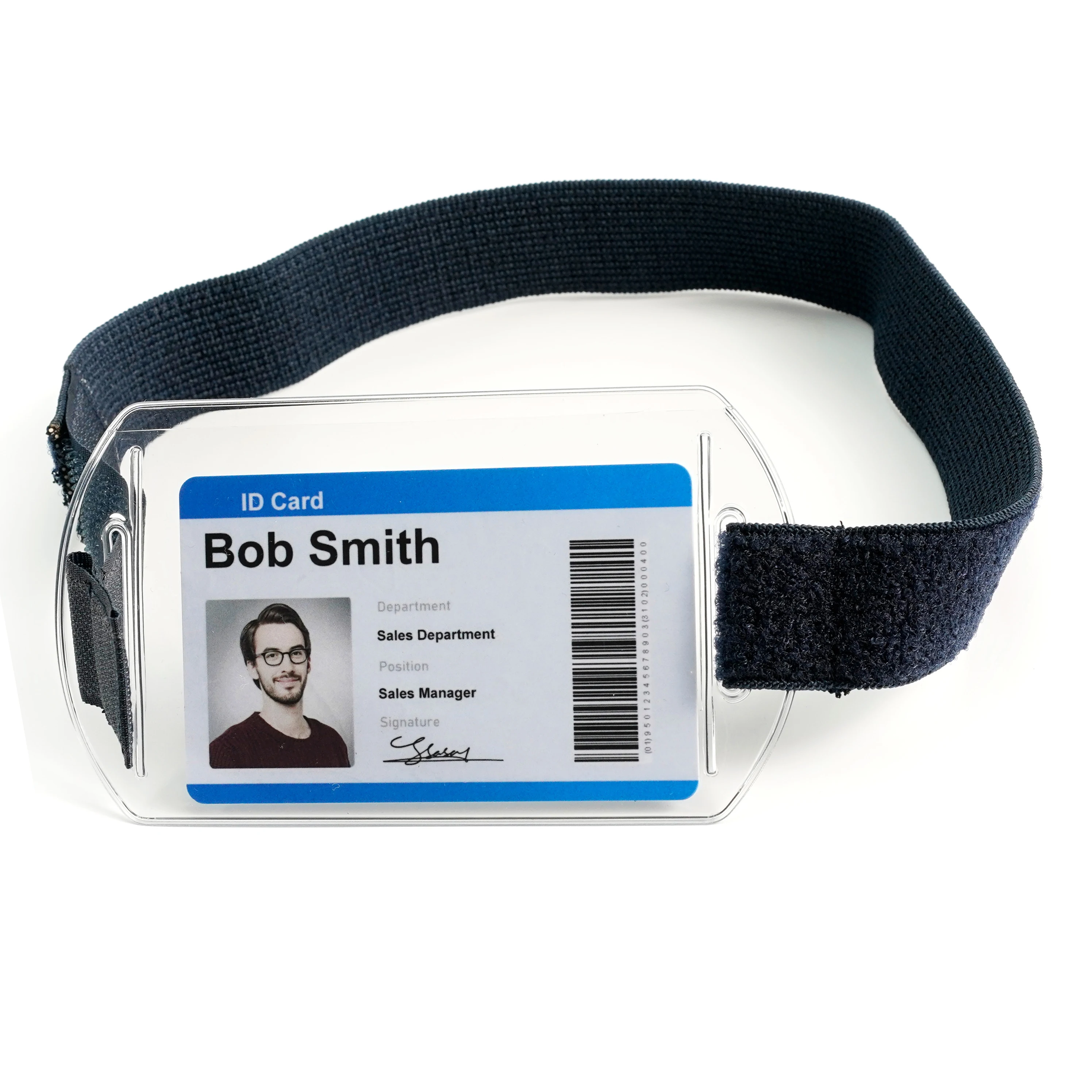 Arm ID Badge Holder for Men Adjustable Armband Badge Holder with Black Elastic Arm Band ID Badge Holders Waterproof Ski Pass Hol