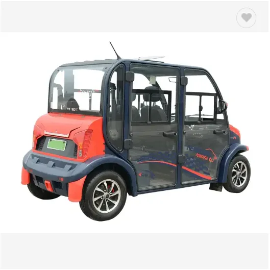 electric 4 seats closed golf cart with air conditioner AC system 5kw motor 40kmh with rear golf bag holders GEL battery