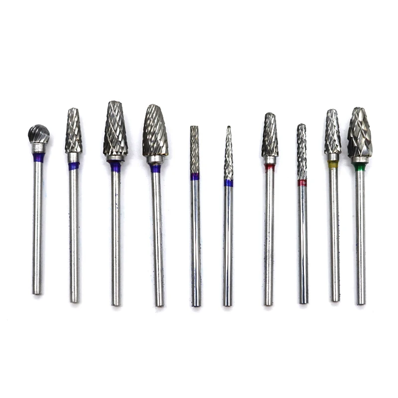 10PCS Assorted Dental Lab Tungsten Carbide Grinding Cutting Burs Kit