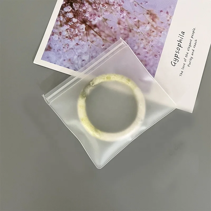 11.8*11Cm Plastic Bag EVA Frosted Ziplock Jewelry Pouch logo Storage Bag With Zipper For Earrings Necklace Packing Bag