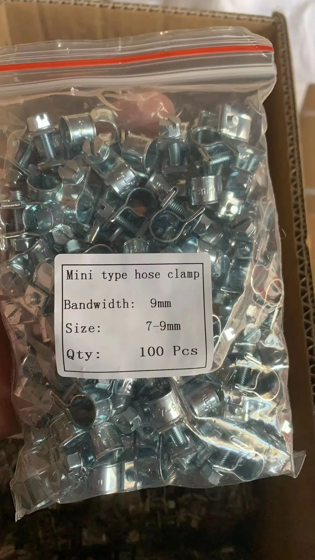 W2 zinc plated screw fuel injection tube mini type hose clamp