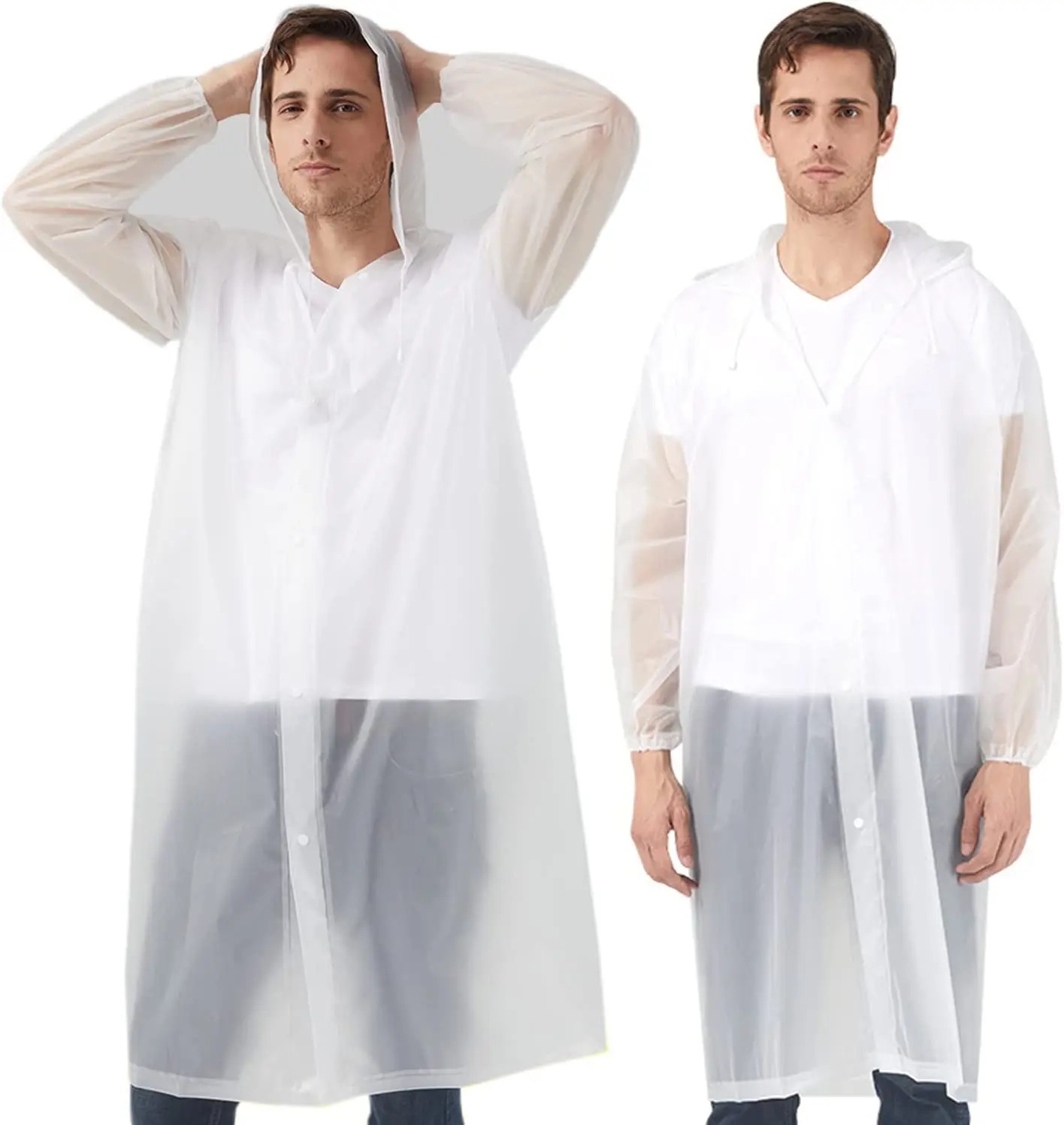 Reusable EVA light weight PEVA 100% waterproof raincoat on sales