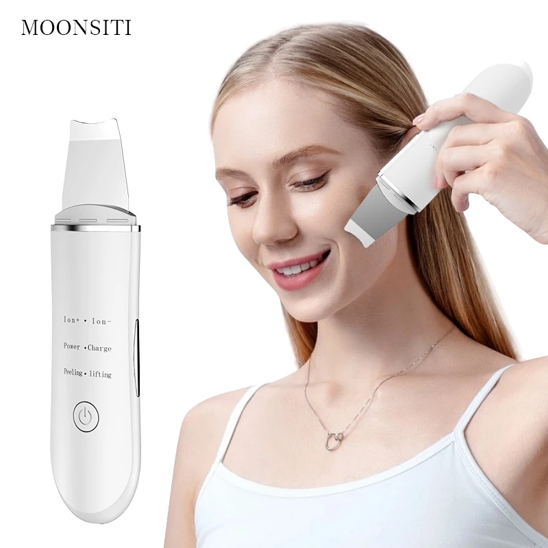 Professional portable electric skin scrubber face skin scrubber ultrasonic face cleaner with EMS ION deep cleansing for face
