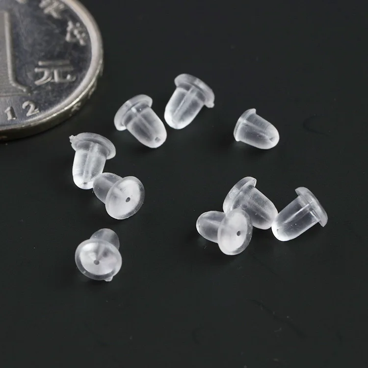 1000pcs/bag-6 mm WHOLESALE BULK PRICE stopper silicon stud earring backer DIY  Accessories silver