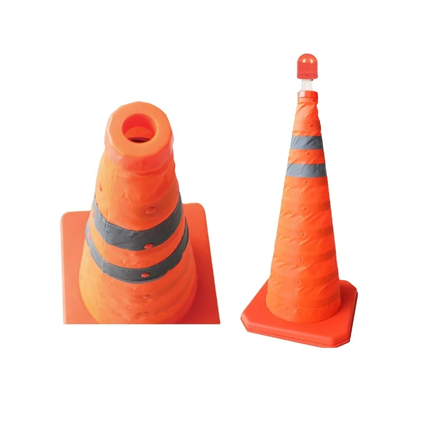 Manufacture Top Sale 40 cm Road Cone Flexible Collapsible Safety Used Traffic Cone