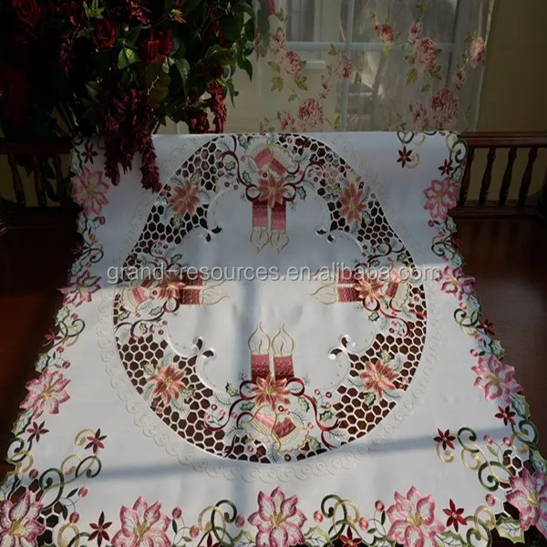 Waterproof Square Plain Embroidery Indian Wedding Tablecloths