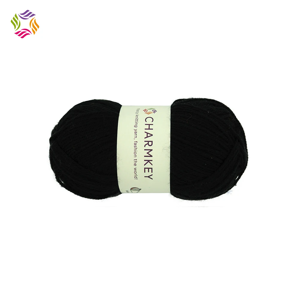 Charmkey wholesale 100% polyester cheap price double knit wool 8ply yarn