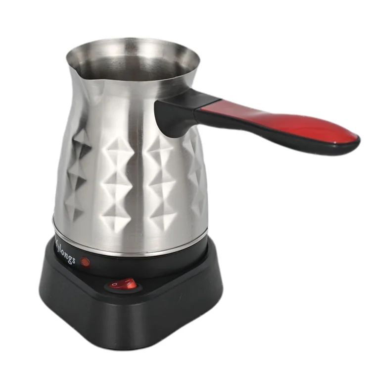 Кофеварка mi turkish 304/201 из нержавеющей стали с матовой отделкой с ромбовидным узором 0,5 литров для гостиничного использования