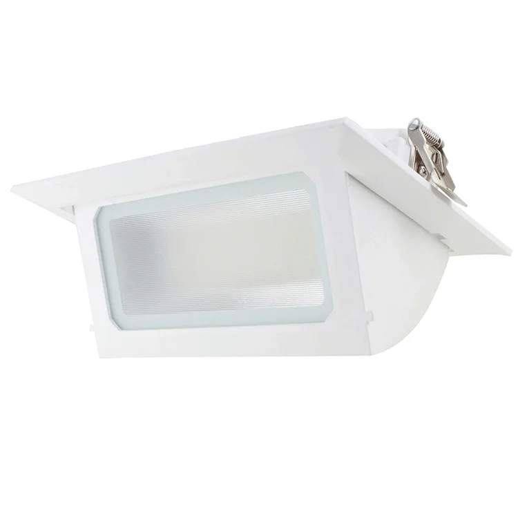 Aluminum Rectangular Trimless Recessed LED Downlight 30W 40W 50W Adjustable Dimmable Shop Downlight