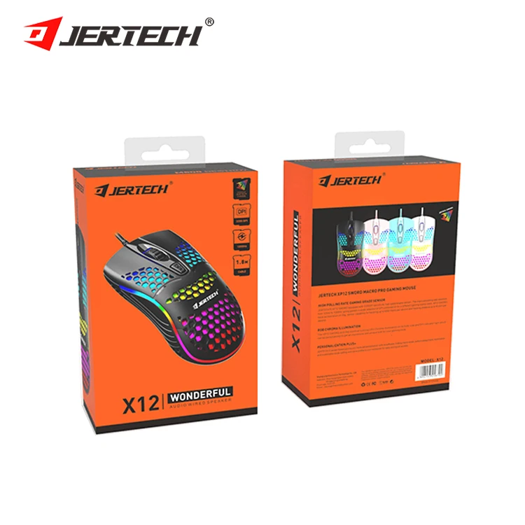 Компьютерные аксессуары JERTECH XP12 с RGB-подсветкой, игровая мышь, игровая мышь