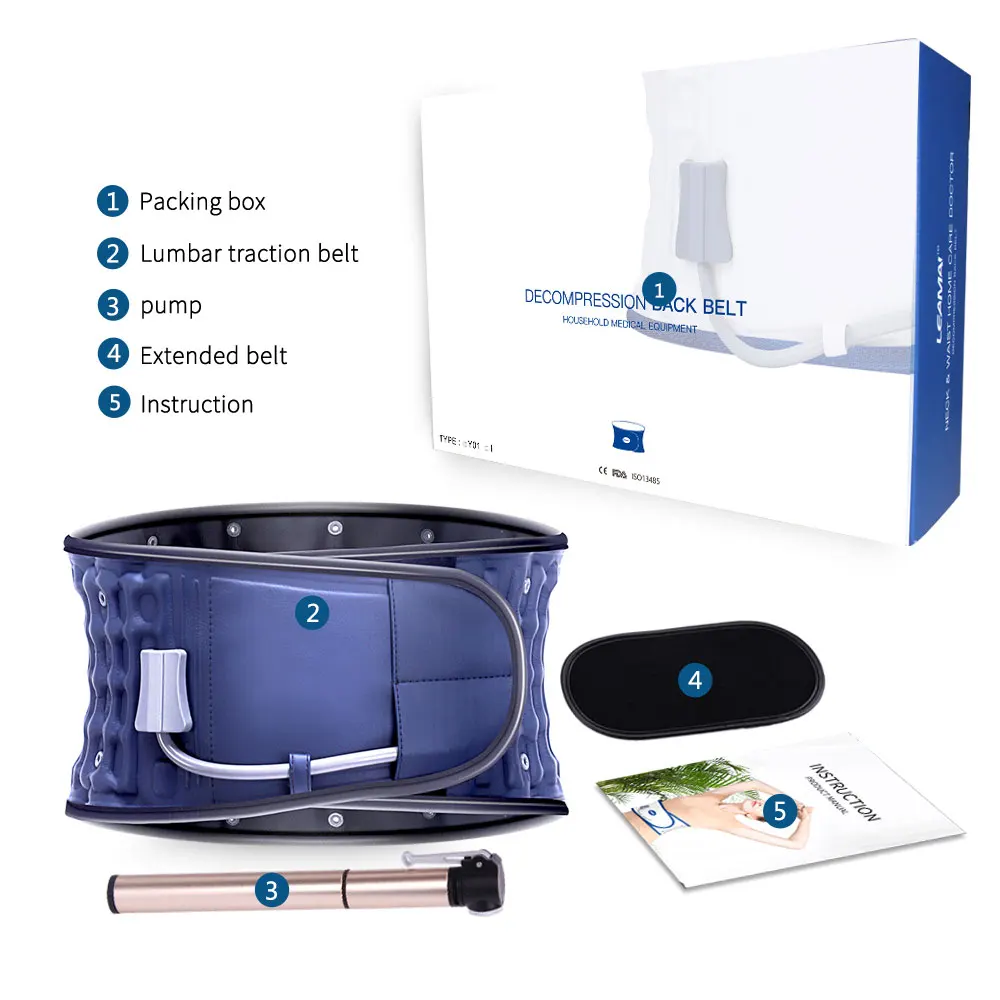 Spinal Decompression Back Belt Waist Support Brace Lumbar Air Traction Belt