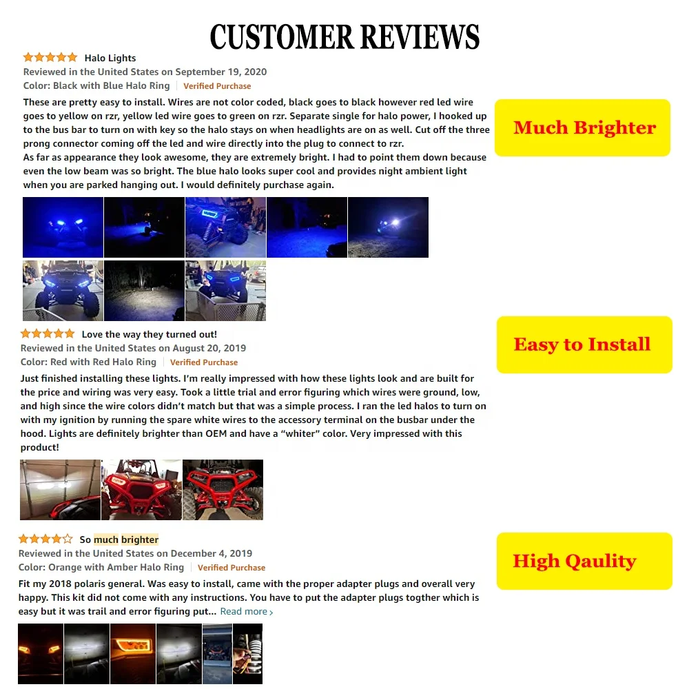 Linhai Atv Led Headlight Rectangle Assembly Head Light Lamp For Honda Mini Atv 450trx Headlight