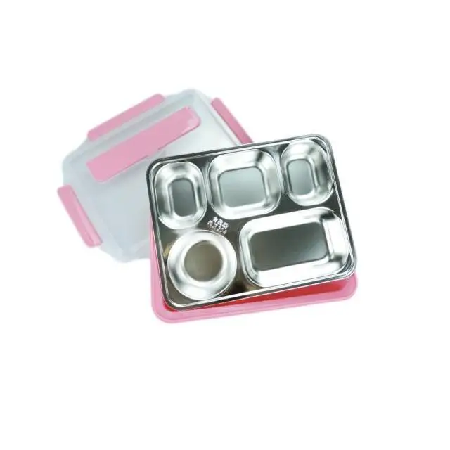 YongFa Stainless Steel Hot Lunch Box Tiffin 4 Contenter 2-5 Compartment Lunch Bento Box Food Storage