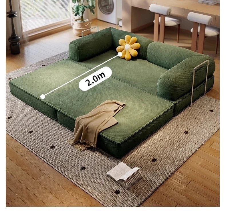Home Furniture Manufacture Living Room Compressed Sofa Bed Upholstered with Metal Legs Sectional Sofa