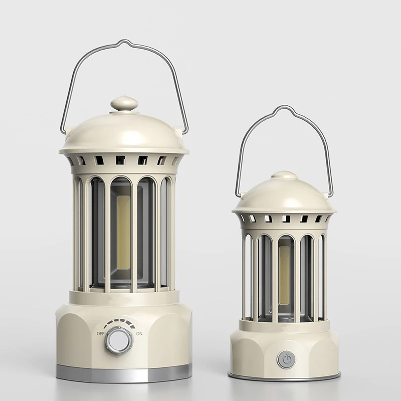 Outdoor Portable Retro Vintage LED Solar Lamp Multi-Function Camping Lighting with 3*Aa Battery for Tent Lighting