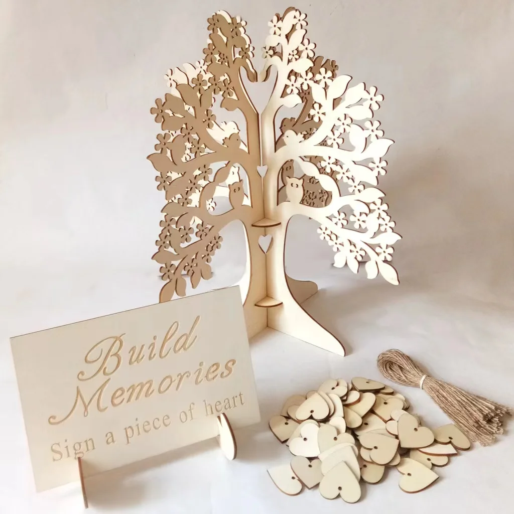 Manufacture wholesale Wooden handicraft ornaments creative wedding supplies wishing palm tree table home decoration