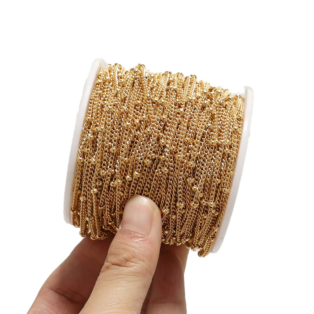 Stainless Steel Satellite Curb Ball Beaded Chains DIY Jewelry Making Accessories Necklace Bracelets