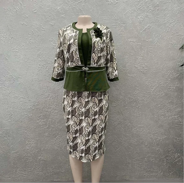 H & D Wholesale Price New Style African Women Coat Plus Size dress two-pieces Suit Ladies print Dress