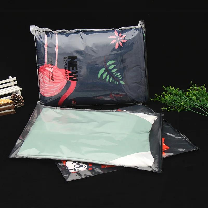 20*30cm Customized Printed PE/CPE Translucent Frosted Plastic Packaging Bags Biodegradable Plastic Bags Ready For Sale