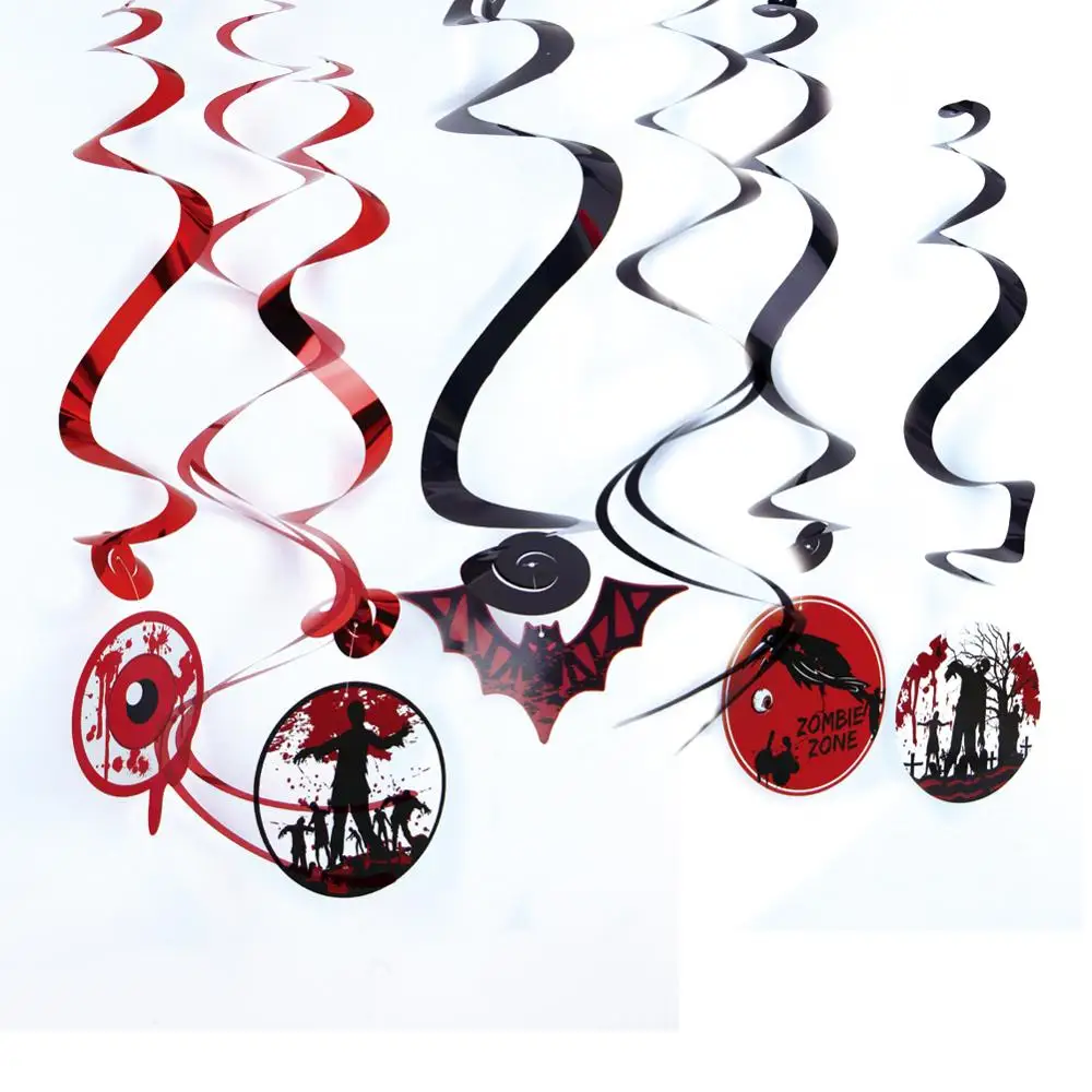 Hot Sale Halloween Craft Home Decoration Halloween Party Hanging Banner Spiral Ornaments Scary Halloween Decoration Outdoor