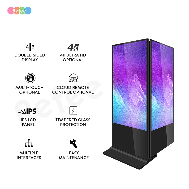55 65 inch LCD Digital Signage and displays HD Poster 43 55 inch lcd kiosk 4k indoor advertising player HD touch screen kiosk
