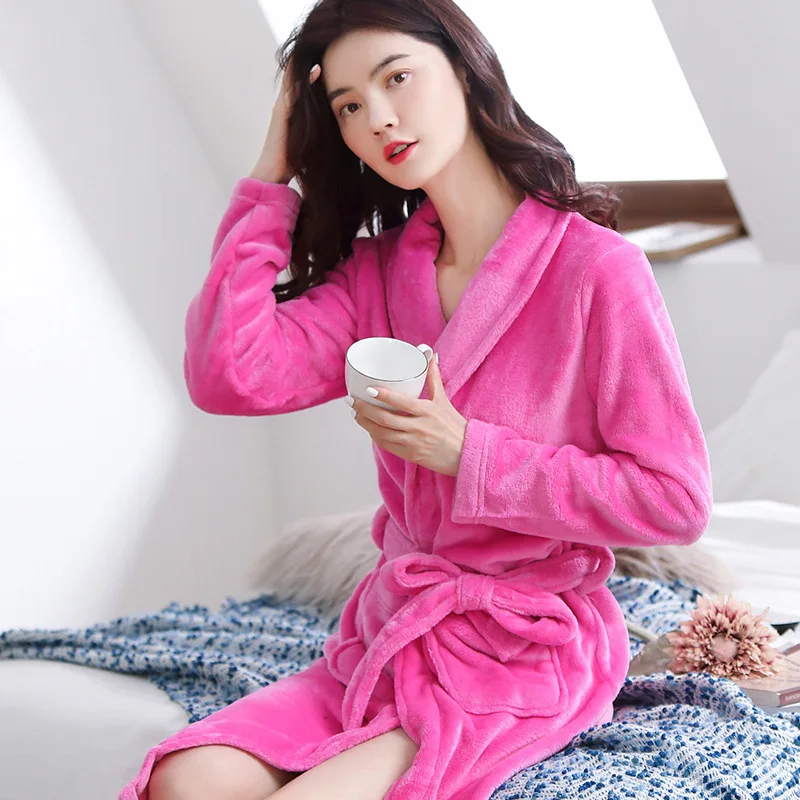 
Womens Fleece Bathrobe - Shawl Collar Soft Plush Robe Spa Robe 