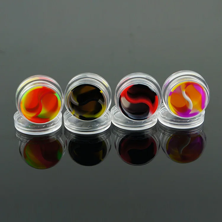 Round customized pharmaceutical grade oil jar herb mini small 2ml silicone container for wax oil Herb Silicone Container