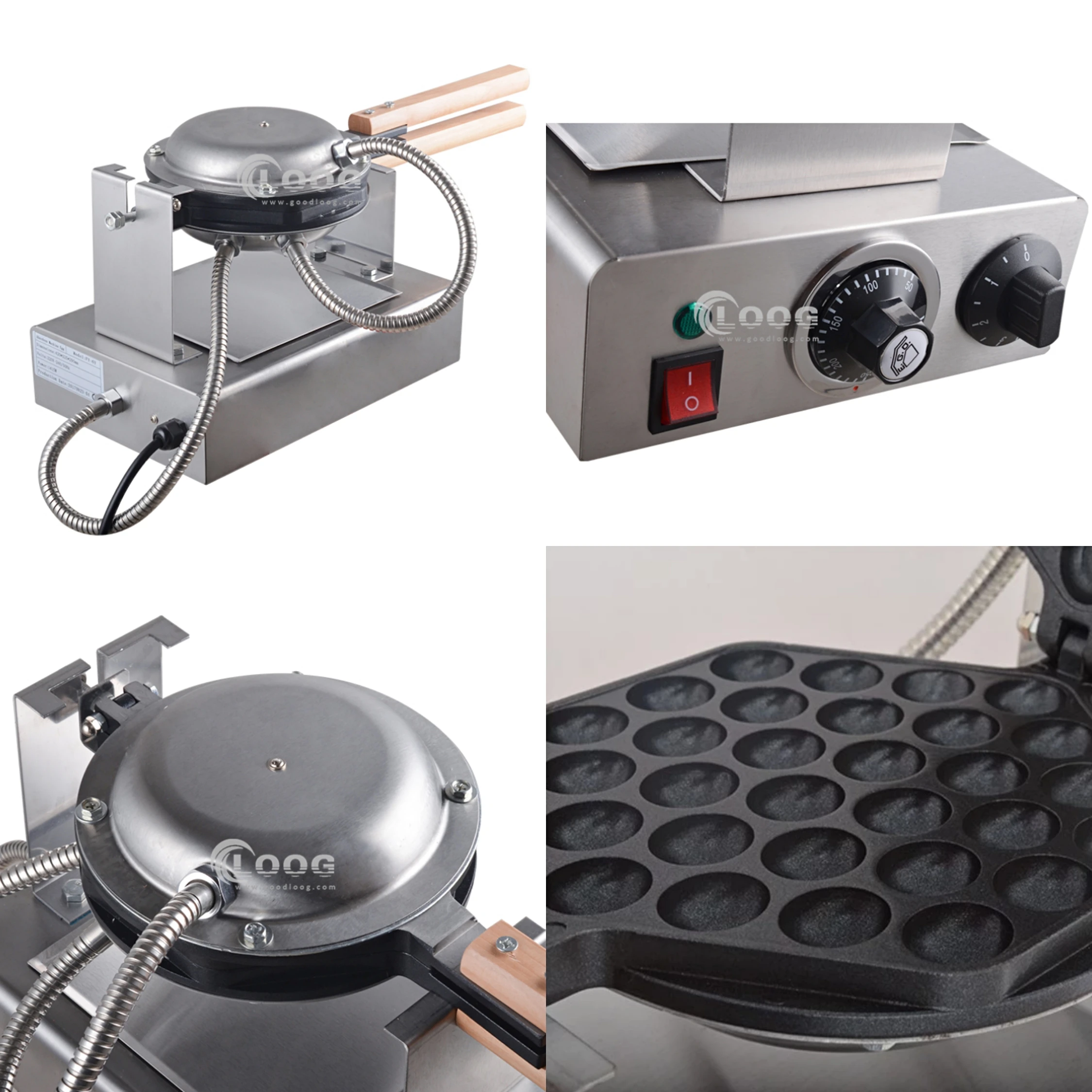 High Quality Stainless Steel Electric Waffle Baker Price Best Nonstick Commercial Egg Bubble Waffle Machine with EGO