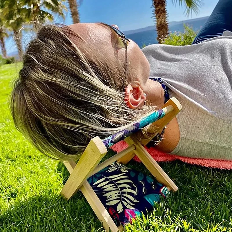 Best 2023 Factory Manufacturer Portable Head Rest Pillow Padded Beach Sand Set Up Hammock Rest Support Like Wooden Stool