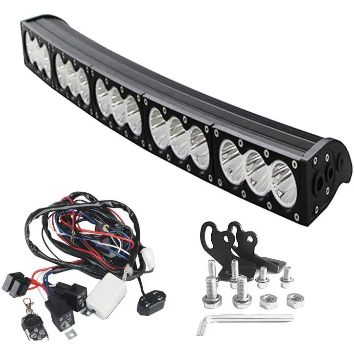 Оптовая продажа 30 Вт 60 Вт 90 Вт 120 Вт 150 Вт 180 Вт 240 Вт белый Янтарный комбинированный Однорядный светодиодный светильник для внедорожников 4x4 грузовиков автомобильные аксессуары