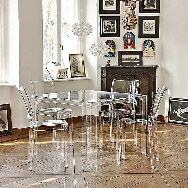 style modern factory custom simply living room round shape clear folding coffee acrylic dining table