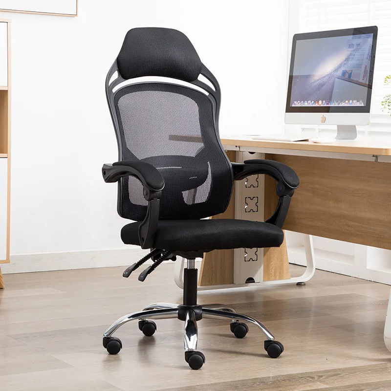 Comfortable White and Black Frame Swivel High Back Furniture Computer Steel Base Chair Office Chair With Footrest
