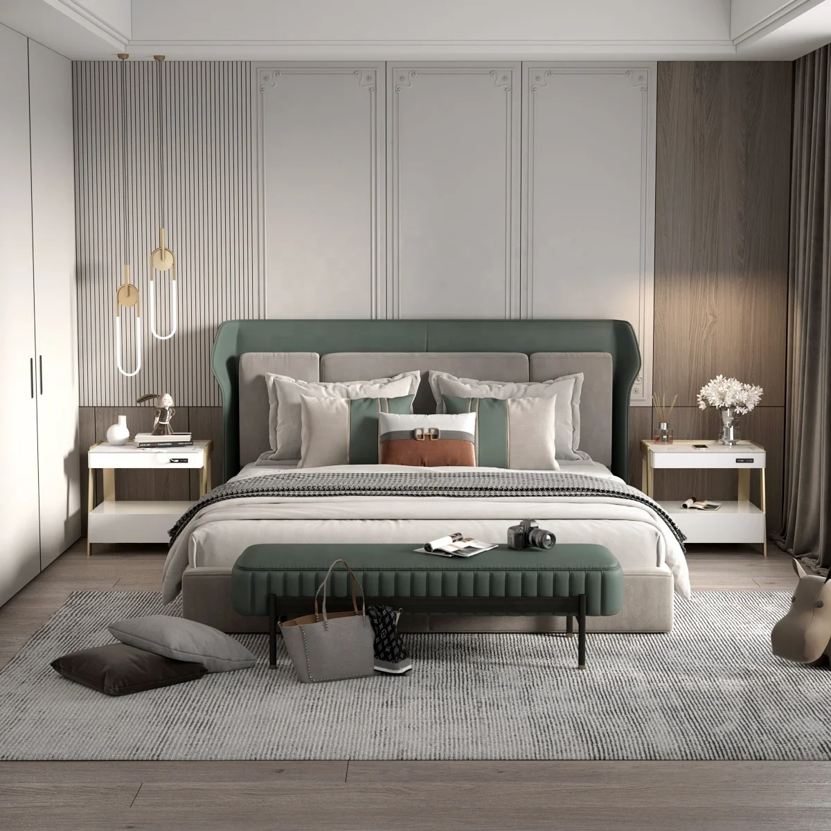 Modern Design Smart Home Furniture For Living Room With wireless charger smart bedside Table smart cabinet