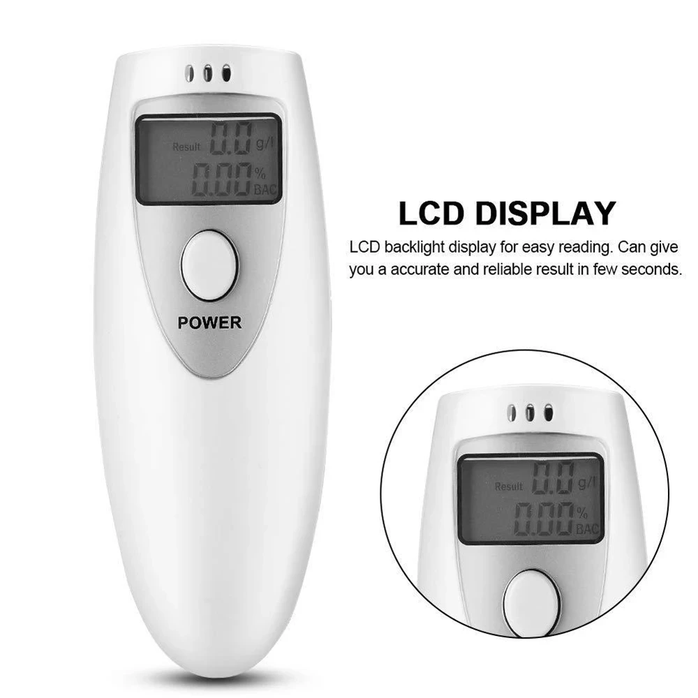 Mini Digital Alcohol Tester Handheld Police Alcohol Breath Tester Breathalyzer Analyzer LCD Detector Display