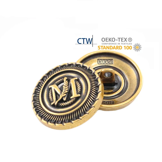 Botones De Metal Zinc Alloy Personalizado Boton Button Gold Silver Flat Round Sewing Men Women Suit Shank Shirt Metal Buttons