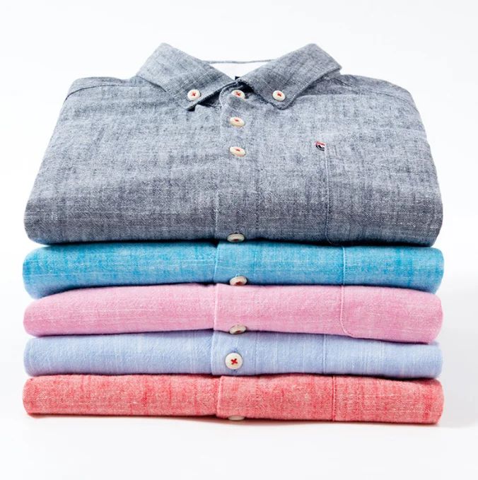 Оптовая продажа, высококачественные мужские поло из хлопка и льна с воротником-стойкой и длинными рукавами