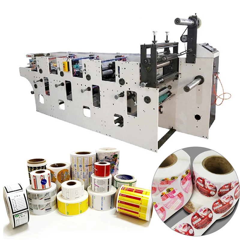 Automatic Flexo Self-Adhesive Label Flexo Printing Machine Multicolor Self-adhesive Label Paper Roll Flexographic New