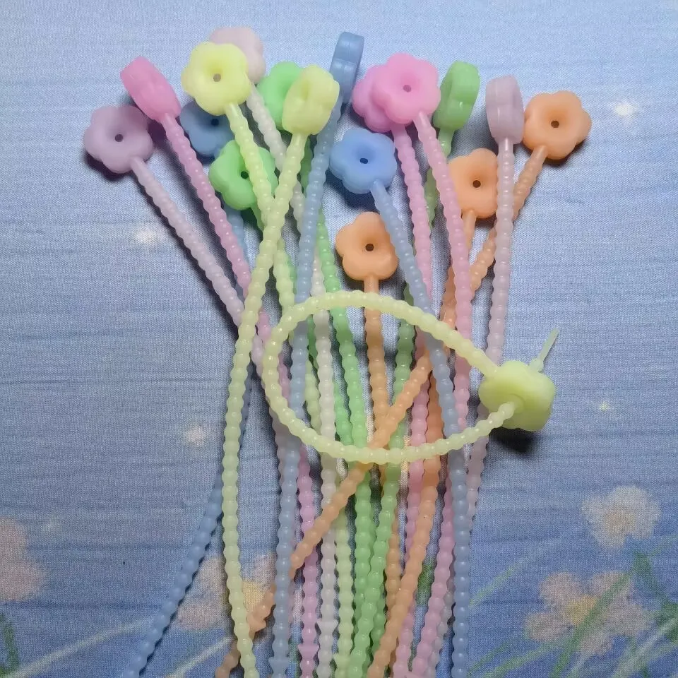 21cm Rubber Bands Colorful Silicone Tie Tag Rope DIY Keychain Pendant Adjustable Cable Tie