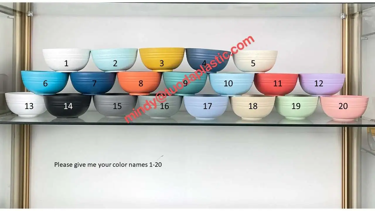 TD1 Manufacture Plastic Bowls 750 ml Unbreakable Ramen Bowl Set Manufacturer Wheat Straw White Bowl